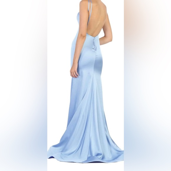 Perry blue Double Strapped Plunging Back Evening Dress - Picture 2 of 2